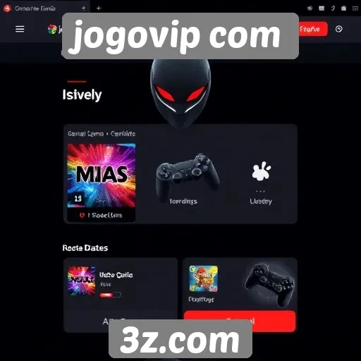 Interface do usuário no site jogovip com